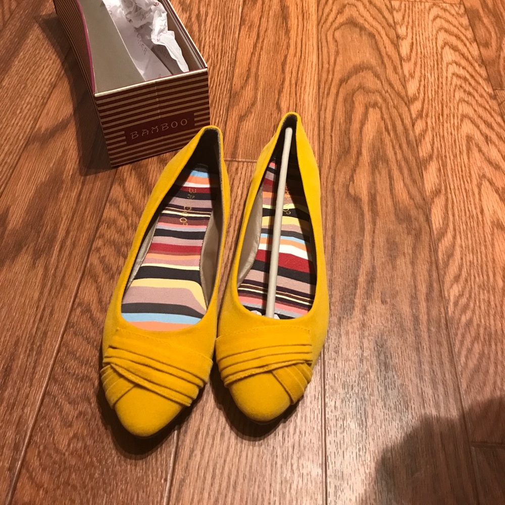 COPY - New Bamboo yellow ballet flat shoes  size 8 1/2"